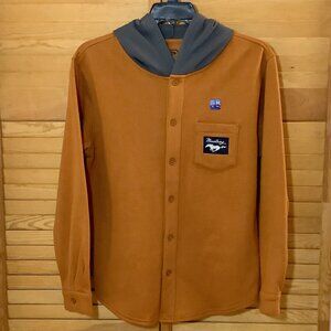 Mustang Hoodie Official Licensed Hybrid Med Brown Button down